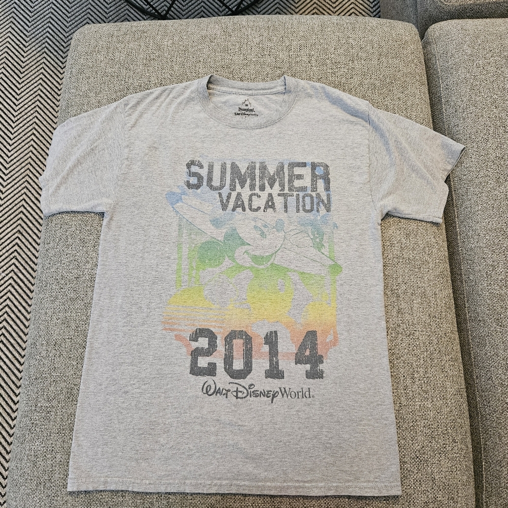 VTG Disneyland Walt Disney World  Summer Vacation 2014  Gray  T-Shirt  Med  TC3A
